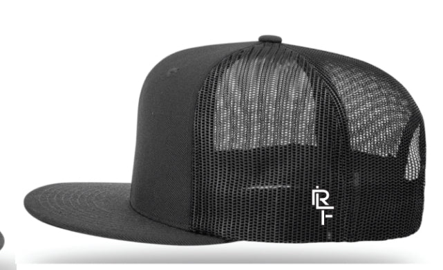 Classic Flat Bill Cap With white Logo Richardson Snapback Trucker Cap