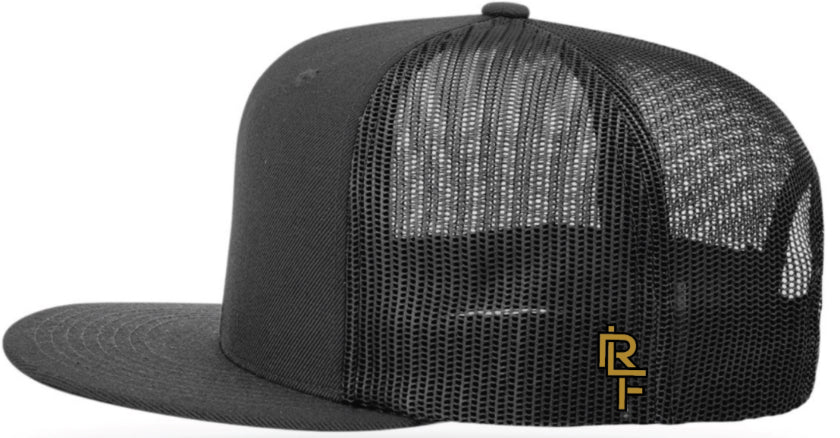 Classic Flat Bill Richardson Cap With Gold Outline Ridgeline Farms Logo