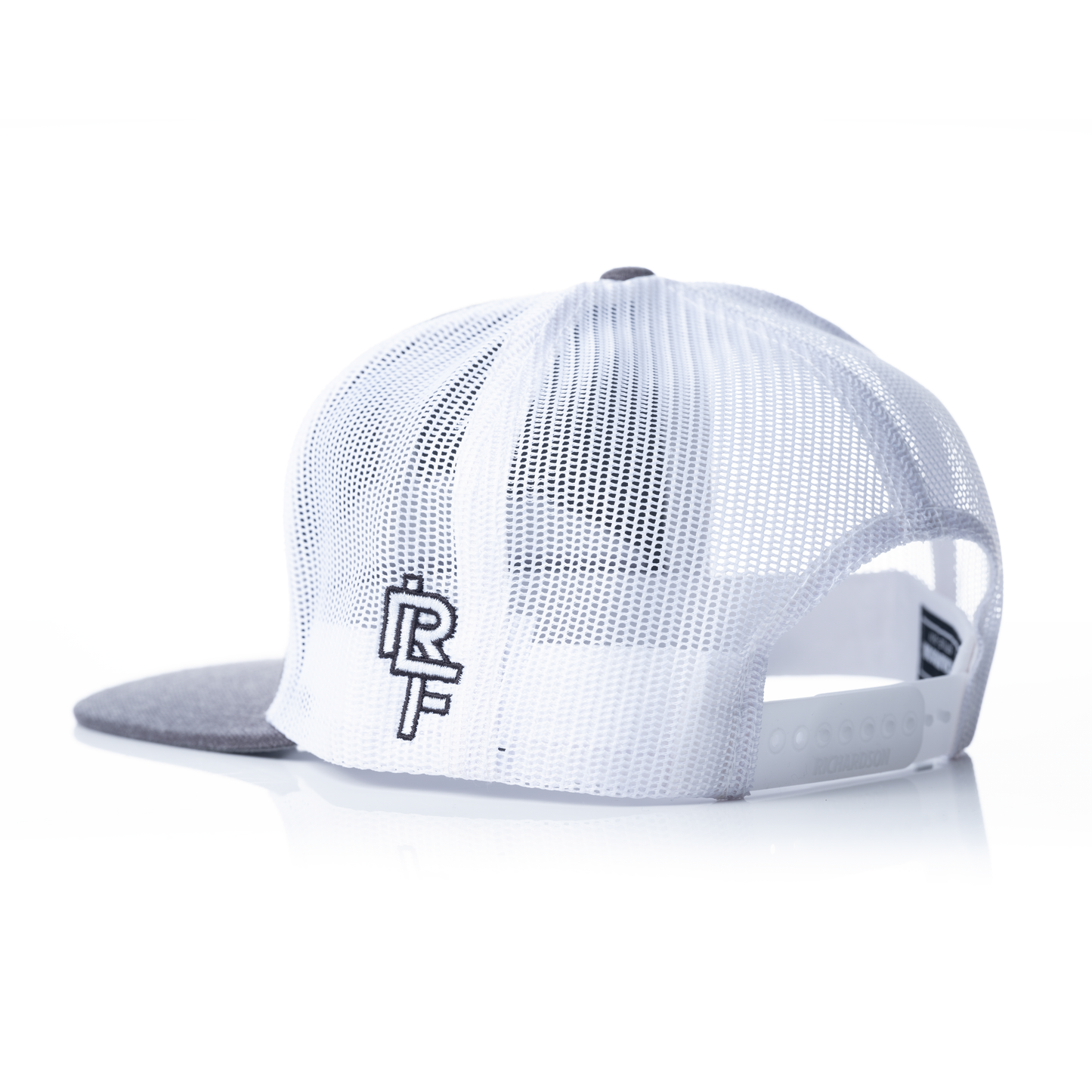 Monochromatic Logo Richardson 511 Wool Blend Flat-bill Trucker Cap- Snow Mountain on Heather Charcoal/White