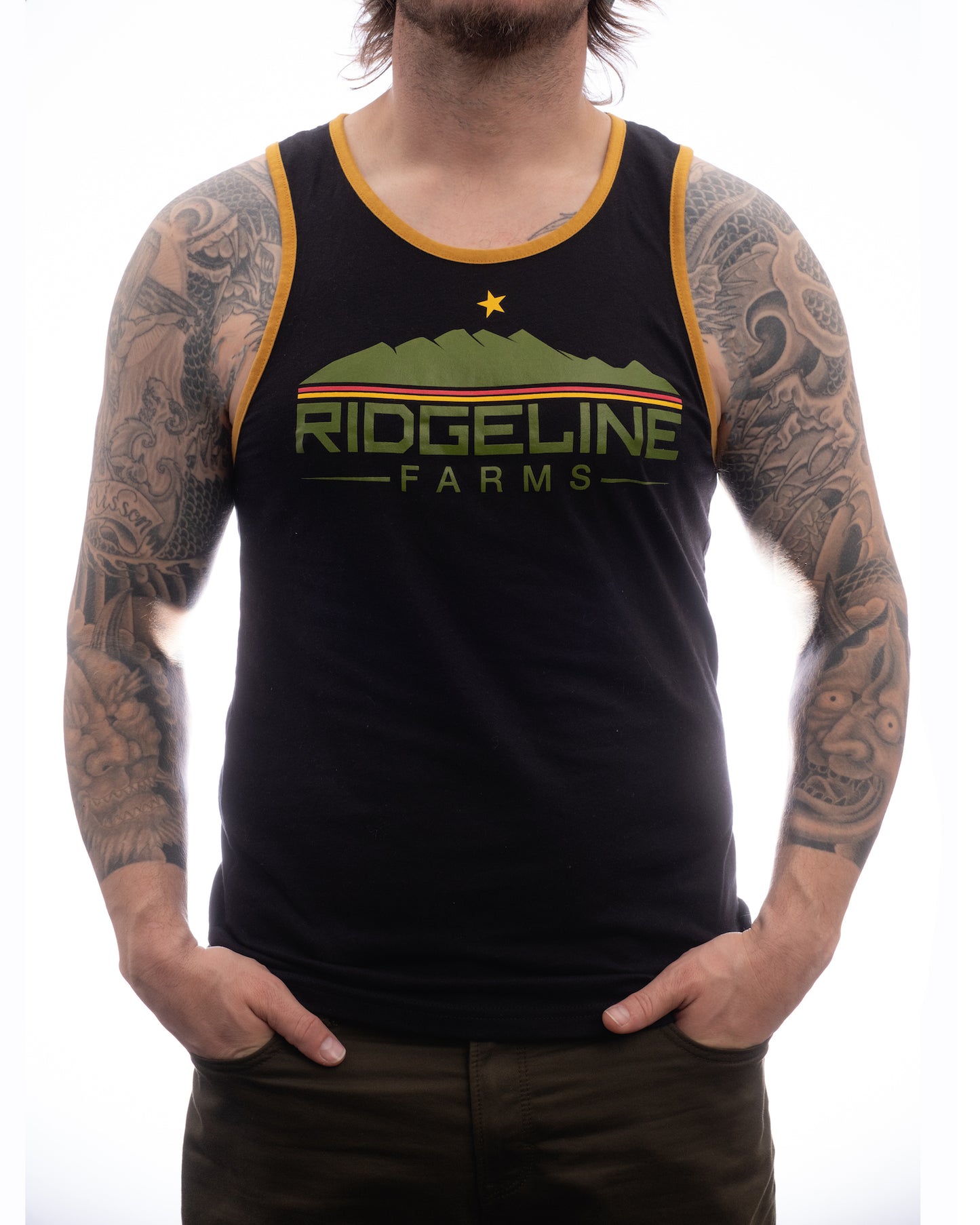 Original Logo Solid Black & Gold Tank Top