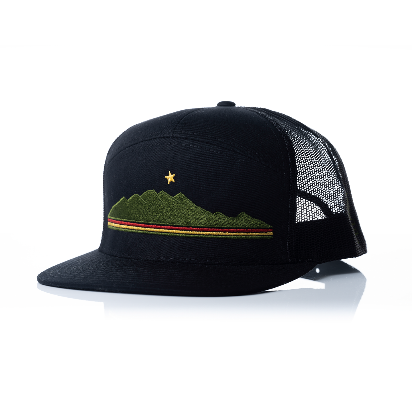 Rasta Logo New Era Blend Flatbill Trucker Cap