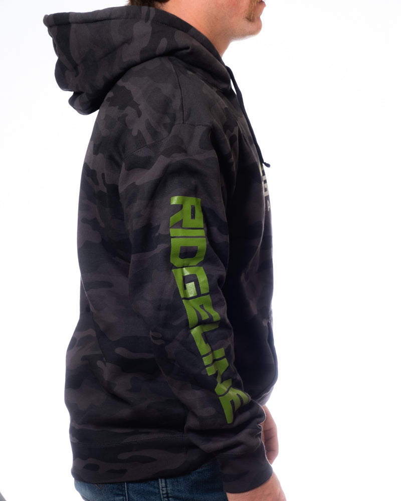 Independent Trading Company Unisex Heavy Weight Hoodie with OG Ridgeline Farms logo- Black Camo