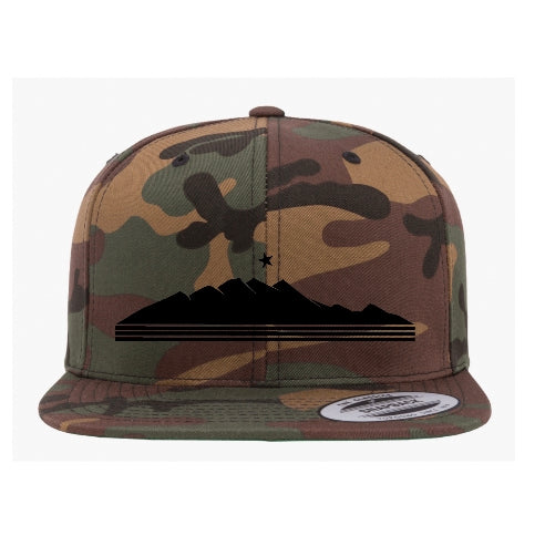 Green Camo Premium Flat Bill Snapback Ridgeline Cap
