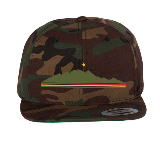 Green Camo Premium Flat Bill Snapback Ridgeline Cap