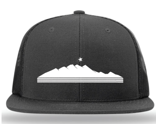 Classic Flat Bill Cap With white Logo Richardson Snapback Trucker Cap